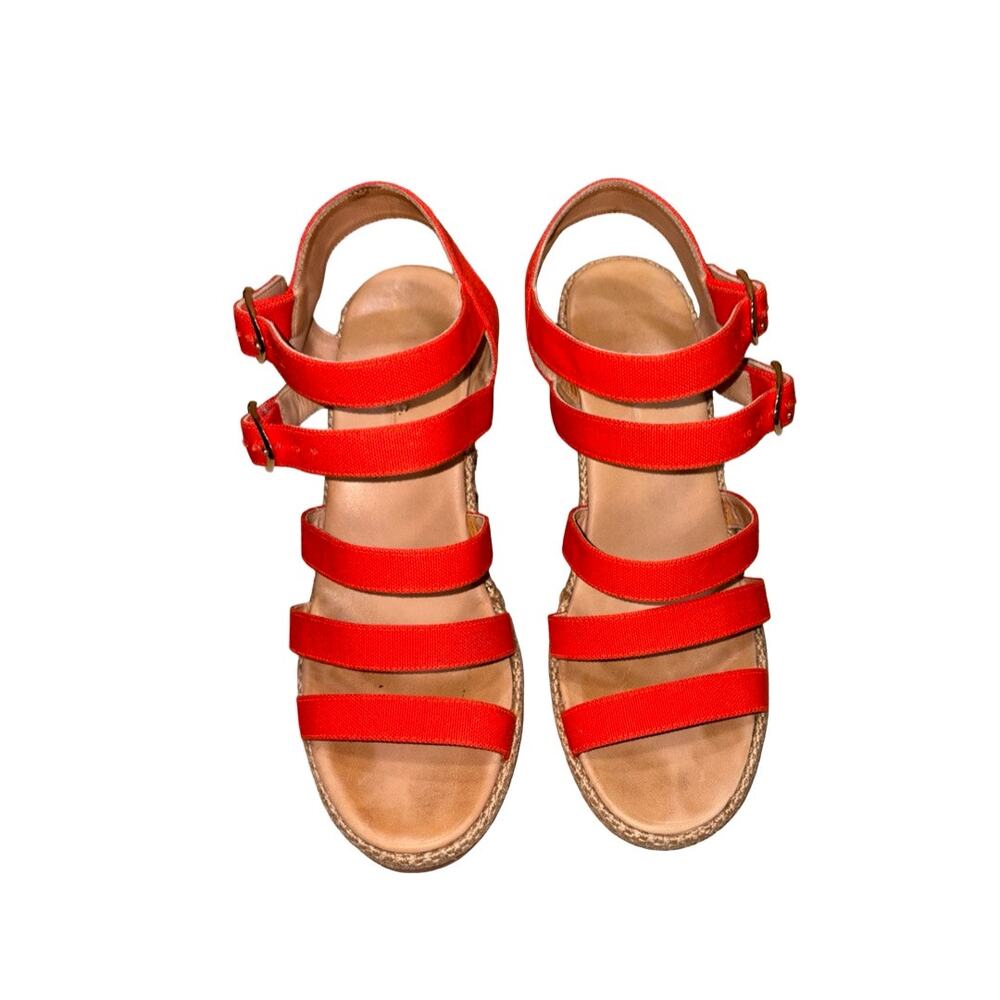 A.P.C. Red / Orange Strappy Wedge Sandals     Size: US 9